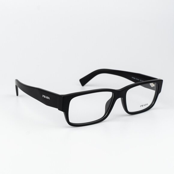 Prada Women Eyeglasses Matte Black Rectangle PRB09V 12P1O1 NEW AUTHENTIC - Picture 6 of 12